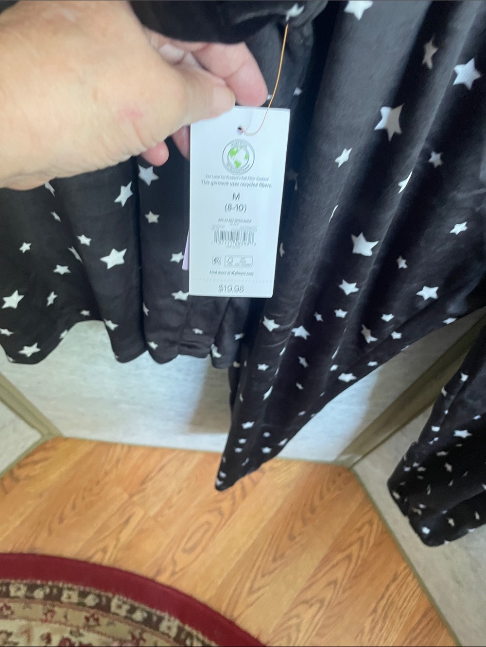 Women’s Good Night Star Print Pajama Set - Black - Picture 4 of 4